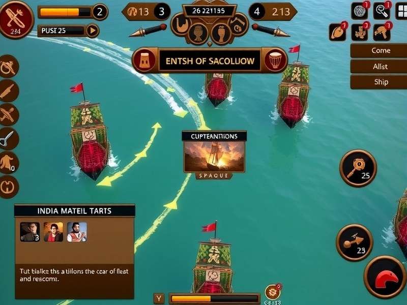 Vasco Marauders Ocean Dominion gameplay screenshot showing naval battle